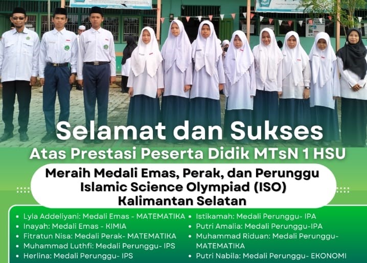 MTsN 1 HSU Raih 9 Medali Pada ISO Kalimantan Selatan Tahun 2025 MTsN 1 HSU Raih 9 Medali Pada ISO Kalimantan Selatan Tahun 2025