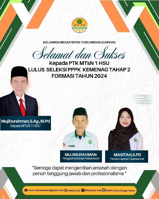 Dua PTK MTsN 1 HSU Lulus Seleksi PPPK Kemenag HSU Tahap 2 Formasi Tahun 2024 Dua PTK MTsN 1 HSU Lulus Seleksi PPPK Kemenag HSU Tahap 2 Formasi Tahun 2024