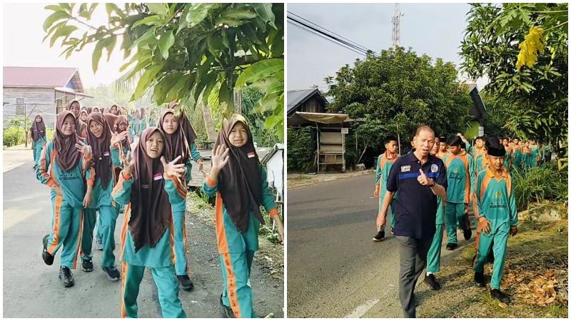 Bangkitkan Semangat Belajar, MTsN 1 HSU Gelar Jalan Sehat Keliling Desa Bangkitkan Semangat Belajar, MTsN 1 HSU Gelar Jalan Sehat Keliling Desa