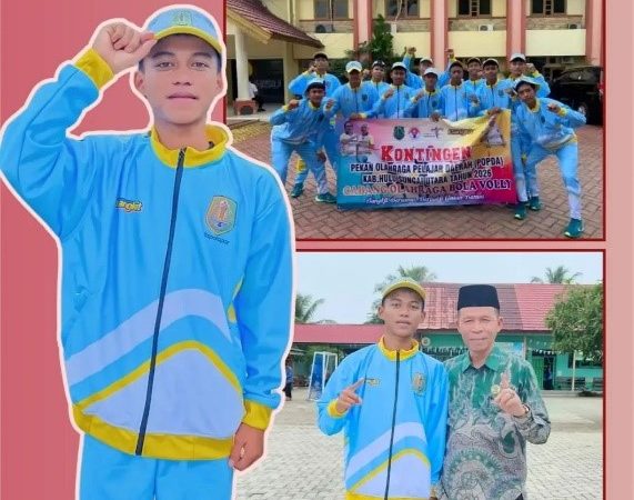 Wakili HSU di POPDA Provinsi, MTsN 1 HSU Lepas M. Raihan ke Pentas Voli Kalimantan Selatan