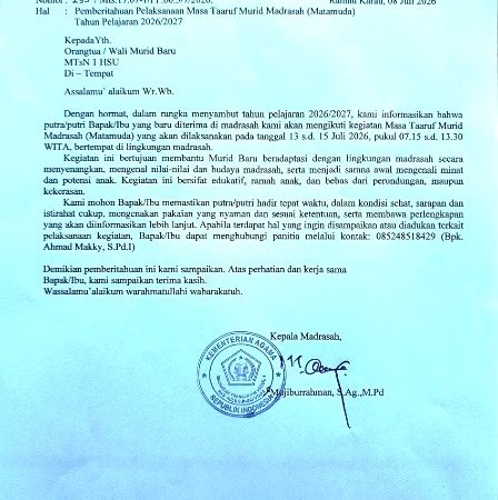 Panitia MATAMUDA MTsN 1 HSU Kirim Surat Edaran kepada 86 Wali Murid Baru via WhatsApp Panitia MATAMUDA MTsN 1 HSU Kirim Surat Edaran kepada 86 Wali Murid Baru via WhatsApp