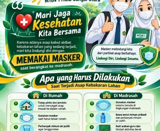 Waspada Kabut Asap, MTsN 1 HSU Himbau Seluruh Warga Madrasah Gunakan Masker Selama Beraktivitas Waspada Kabut Asap, MTsN 1 HSU Himbau Seluruh Warga Madrasah Gunakan Masker Selama Beraktivitas